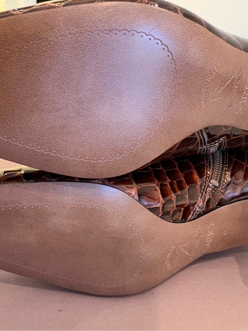 SARTO by Franco Sarto Andria Brown Croc Leather Knee High Boots Size 6M NIB - Picture 9 of 11